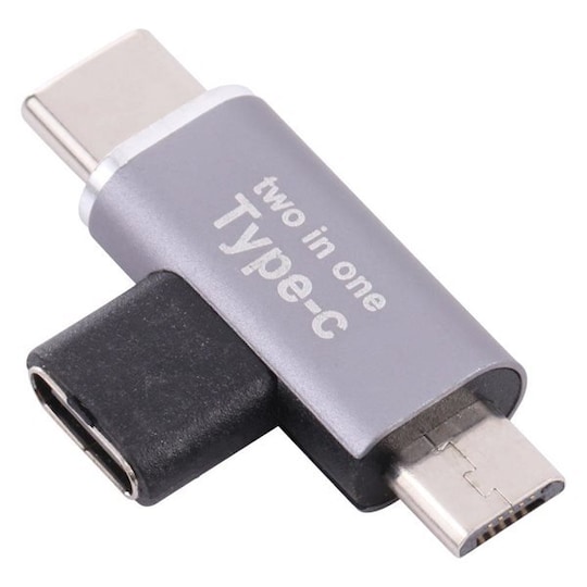 Sovitin USB-C naaras - USB-C uros + Micro-USB uros - Gigantti verkkokauppa