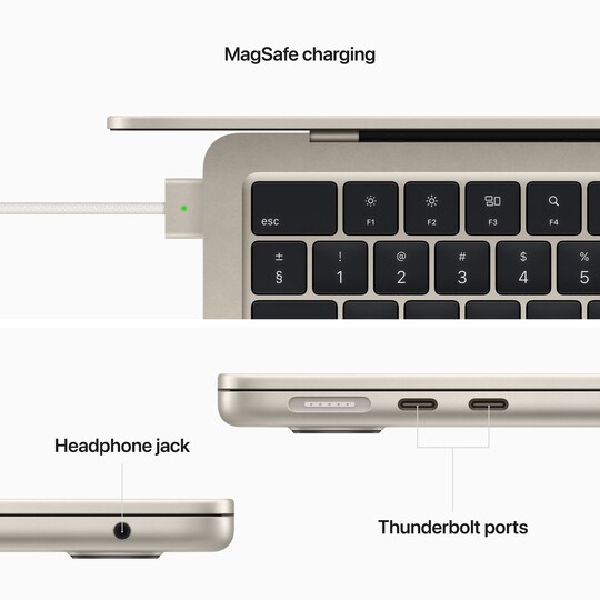 MacBook Air M2 2022 8/256GB (tähtivalkea) - Gigantti verkkokauppa