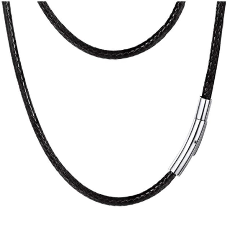Punottu kaulakoru / rannekoru nahka magneettikiinnikkeellä Musta 60 cm -  Gigantti verkkokauppa