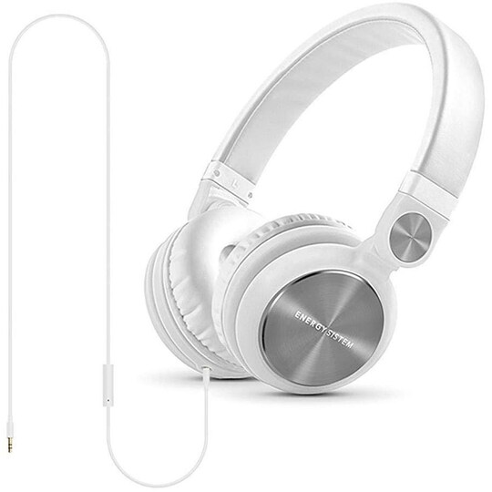 Energy Sistem -kuulokkeet DJ2 (taitettava, jatkuva keskustelu, irrotettava  kaapeli) Pääpanta/korvakuuloke, 3,5 mm, mikrofoni, valkoinen, - Gigantti  verkkokauppa