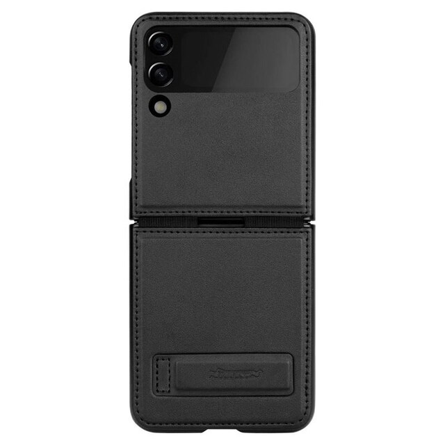 Nillkin Qin Vegaaninen Nahka Kuori Samsung Galaxy Z Flip 4 - Musta