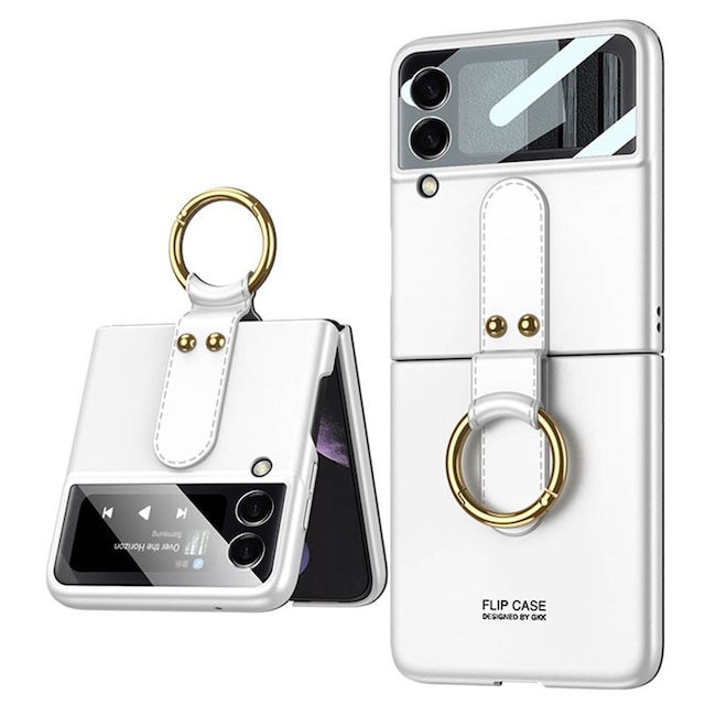 GKK Ring kotelo Samsung Galaxy Z Flip 4 - Valkoinen