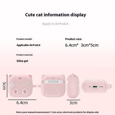 SKALO AirPods 4 Cute Cat Controller Kotelo - Violetti