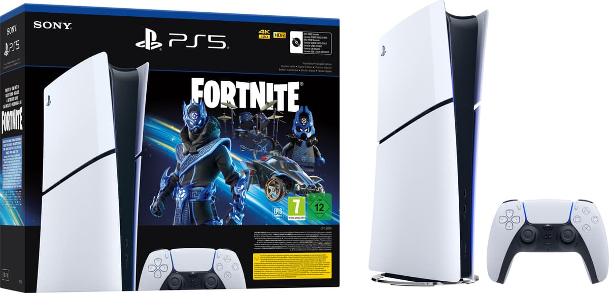 PlayStation 5 Slim Digital Edition (Fortnite pakkaus)