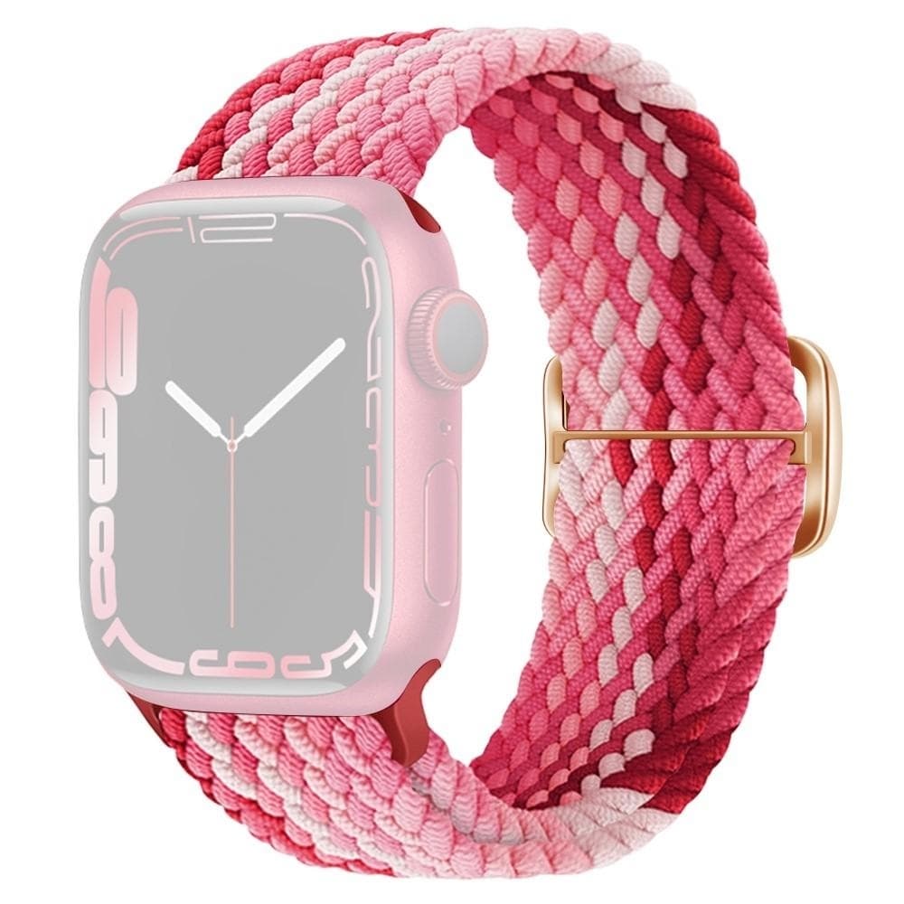 SKALO Punottu -ranneke Apple Watch Series 4-6 44mm - Pinkki-Punainen