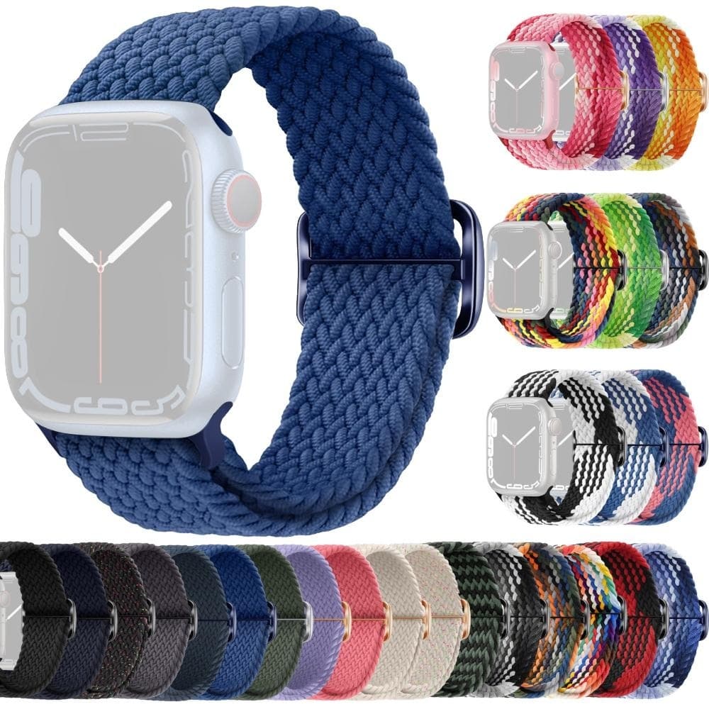 SKALO Punottu -ranneke Apple Watch Series 7-9 41mm - Sininen