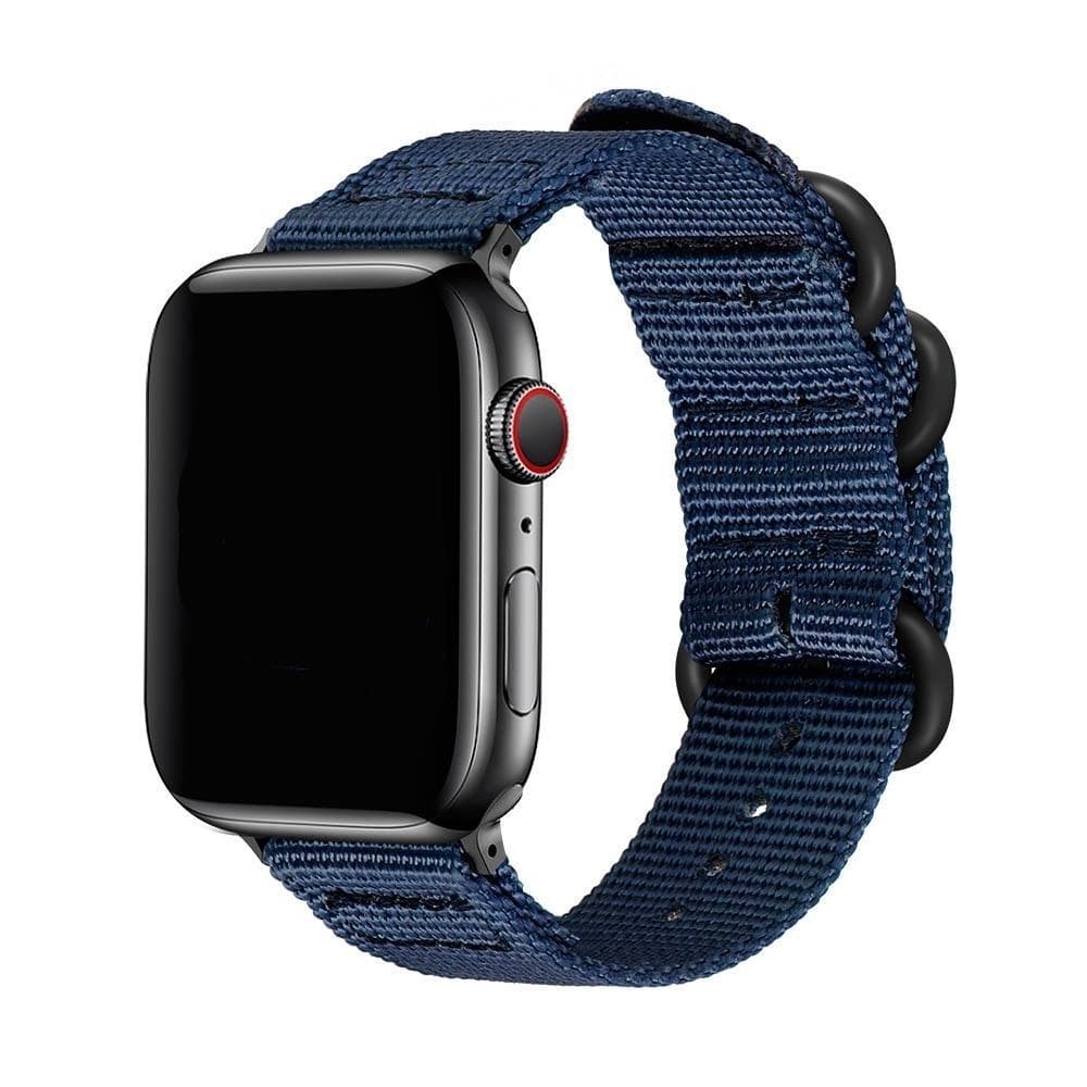 SKALO Nato-ranneke Nylon Apple Watch Series 4-6 40mm - Sininen