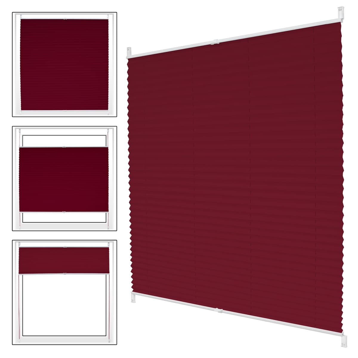 ECD Germany Pidätetty puristin korjaus ilman porausta 75x150 cm Bordeaux