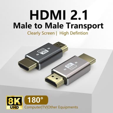 NÖRDIC HDMI Sukupuolenvaihtosovitin uros-uros 8K60Hz 4K120Hz 48Gbps