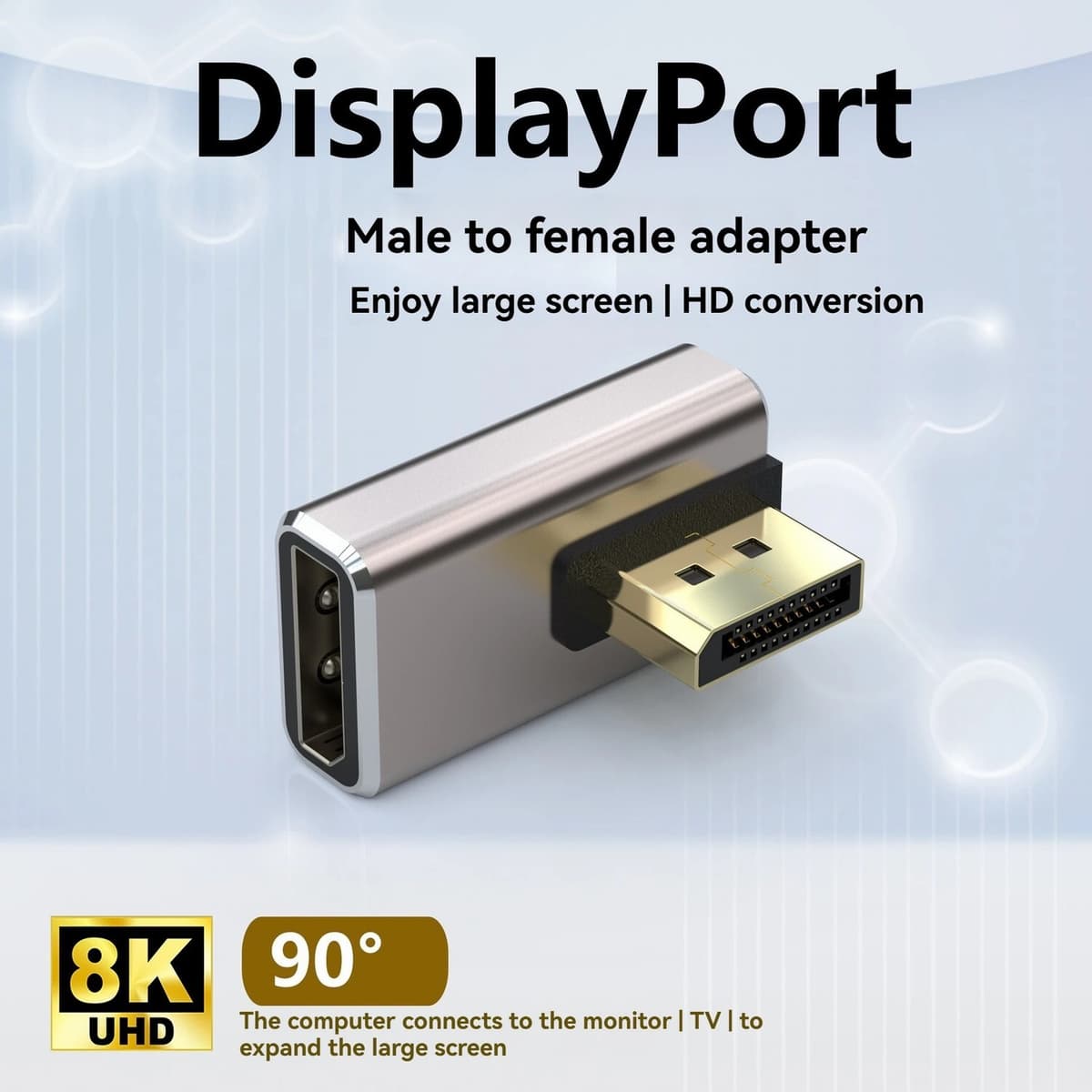 NÖRDIC Displayport-sovitin uros-naaras 8K60Hz 4K144/120/60Hz