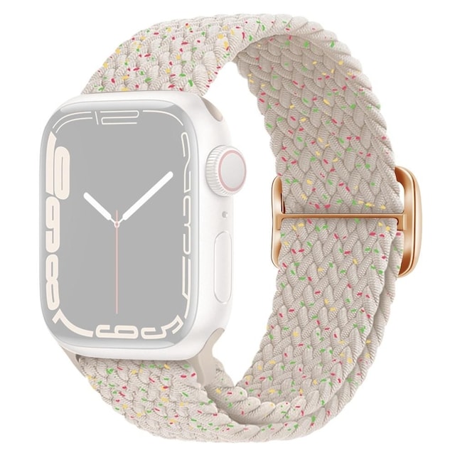 SKALO Punottu -ranneke Apple Watch Series 10 42mm - Valkoinen-Pisteitä