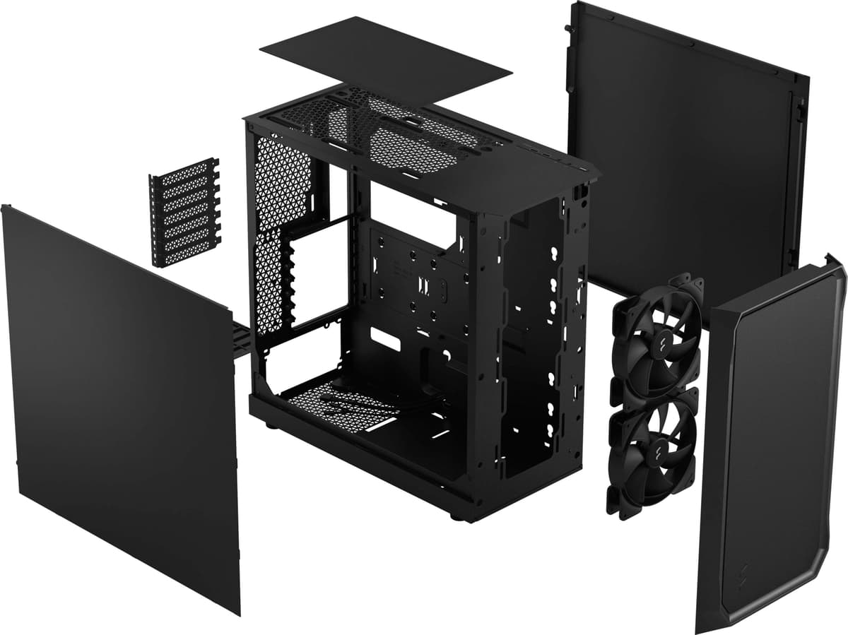 Fractal Focus 2 Black Solid PC-kotelo