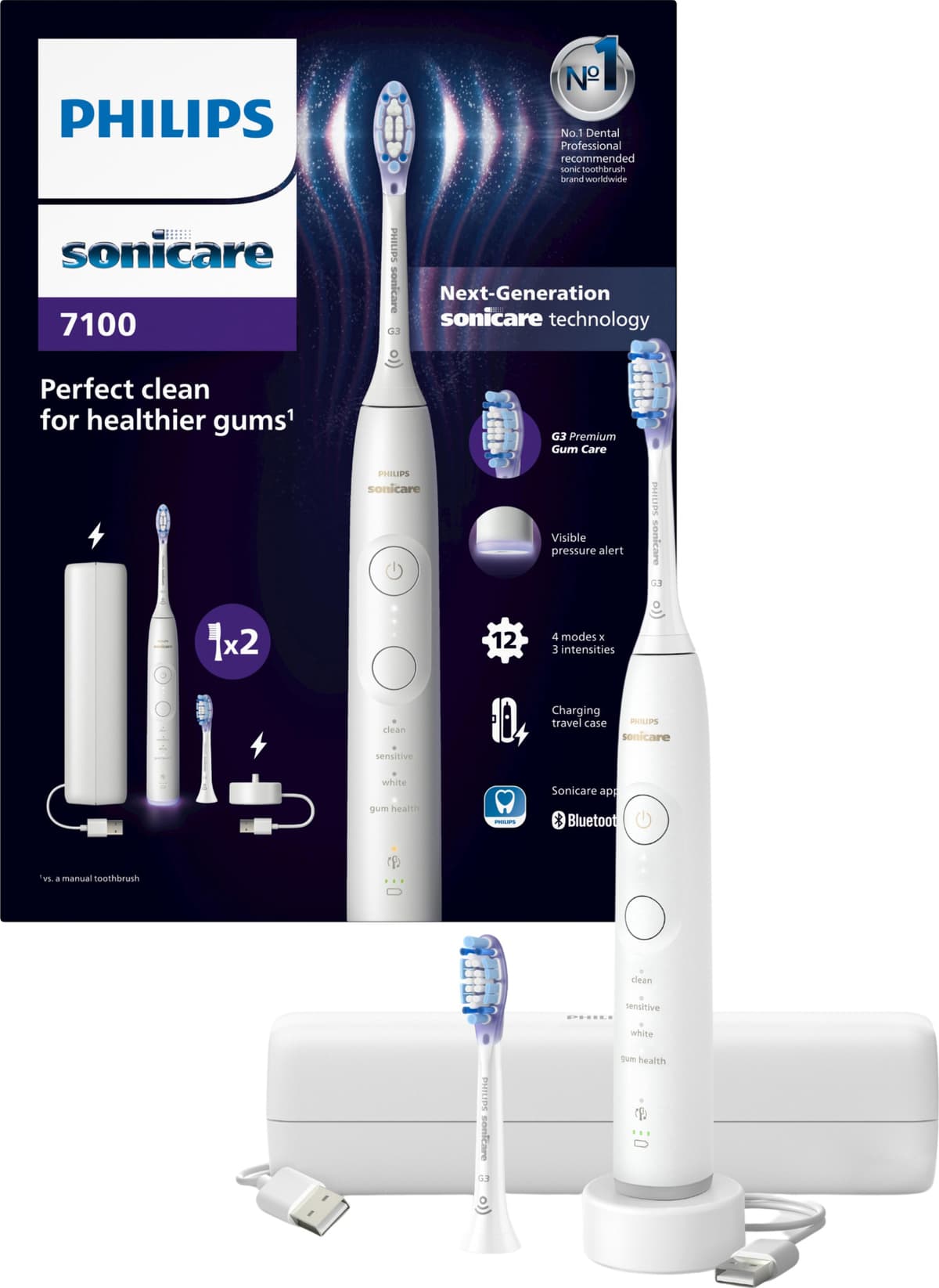 Philips Sonicare Series 7100 sähköhammasharja HX742002 (valkoinen)