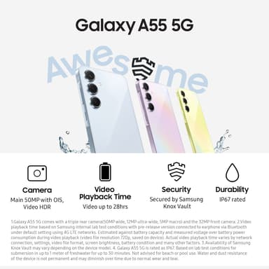 Samsung Galaxy A55 5G älypuhelin 8/128 GB (violetti)