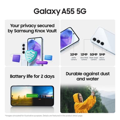 Samsung Galaxy A55 5G älypuhelin 8/128 GB (violetti)