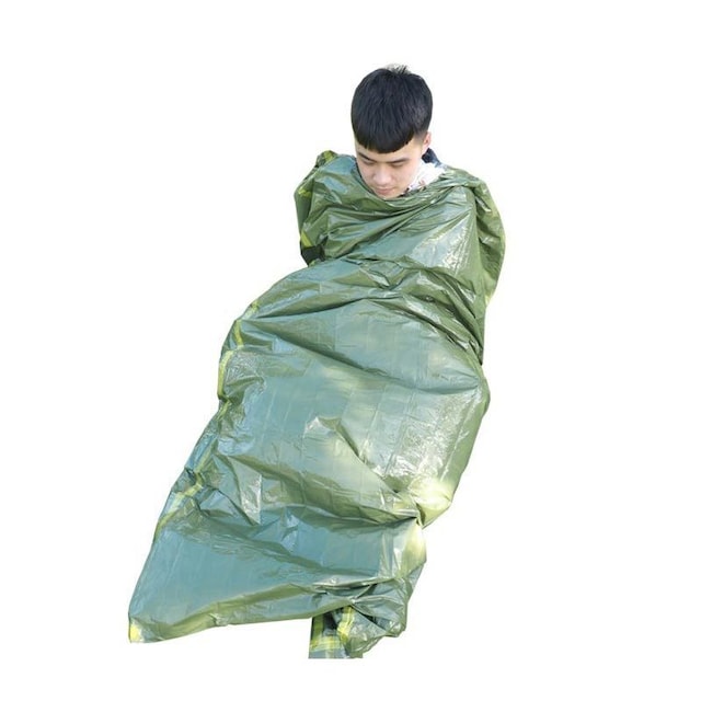 Makuupussi hätätilanteita varten Oliivinvihreä / keltainen 210 × 91 cm