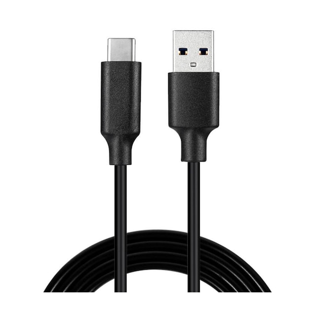 NÖRDIC 1 m USB C 2.0–USB A -kaapeli, 480 Mb/s, musta