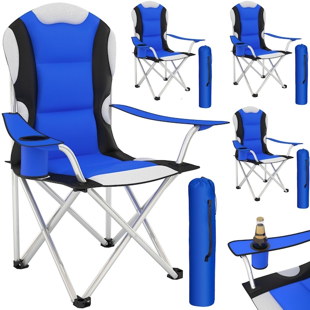 4 leirintätuolia - pehmustettu - sininen
