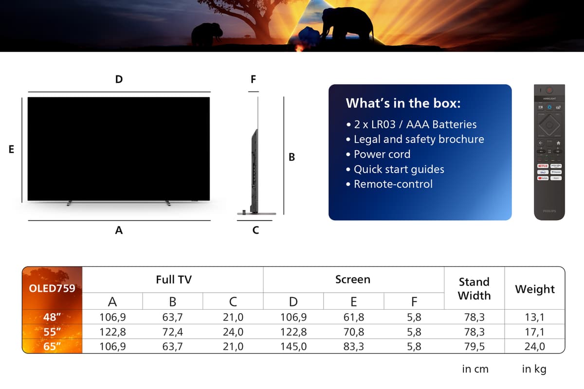 Philips 48" OLED759 4K OLED Ambilight televisio (2024)