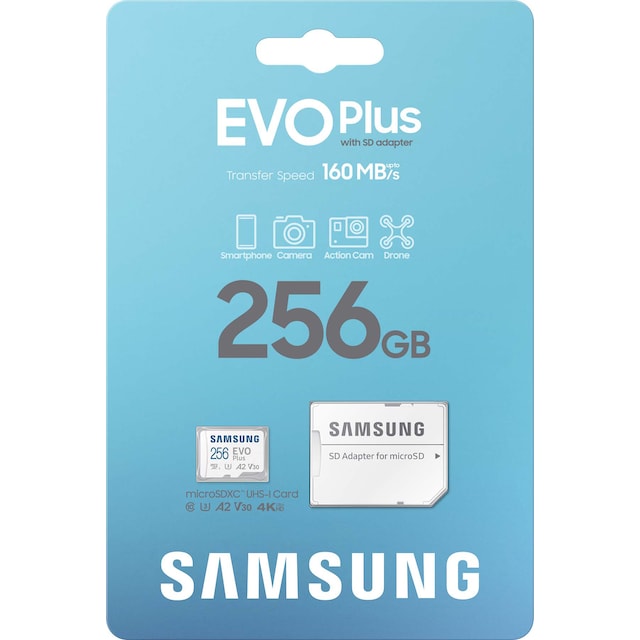 Samsung EVO Plus micro SD muistikortti (256 GB)