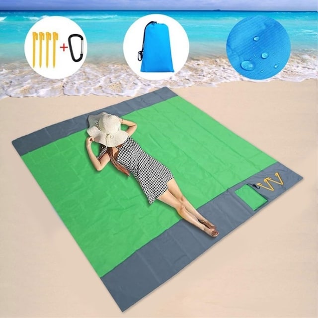 Ranta peitto 210x200cm suuri hiekkakestävä vedenpitävä rantamatto