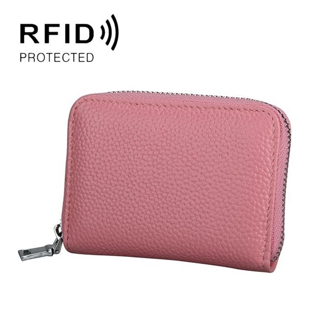 Pinkki Lompakko vetoketjulla RFID
