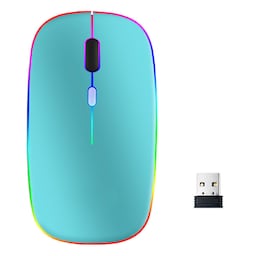 Langaton Bluetooth-hiiri USB-lataus värikkäällä taustavalolla Sininen