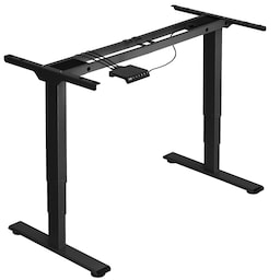 Sähköisesti korkeussäädettävä tietokonepöydän jalusta (60-125cm korkea, kaksoismoottori ja 3 muistiasetusta). - musta