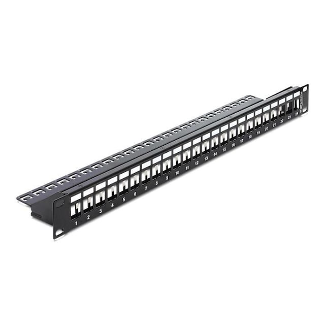 Delock 19"" Keystone Patch Panel 24 portti musta