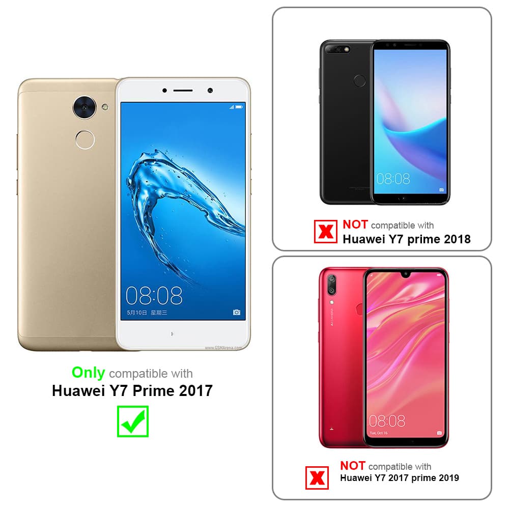 Huawei Y7 PRIME 2017 Suojakuori Lompakkokotelo (Ruskea)