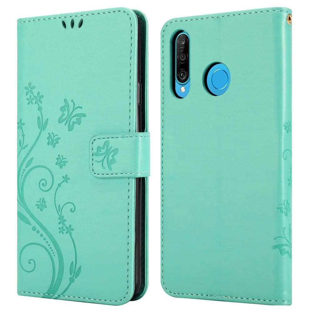 Huawei P30 LITE Suojakuori Lompakkokotelo (Turkoosi)