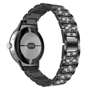 Katso Band Bling Crystal Diamonds Bands for Google Pixel Watch Musta